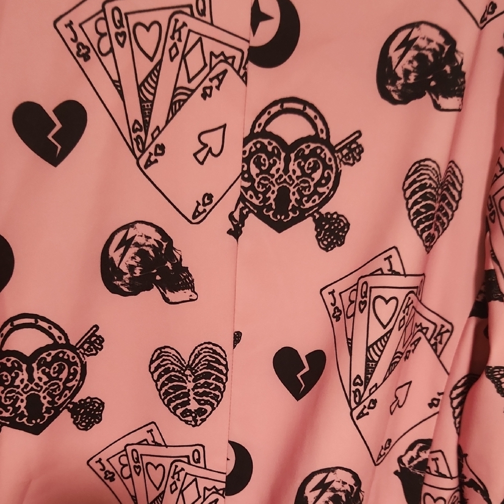 AKIRA Pink Blazer with Black Motifs - Picture 4 of 5